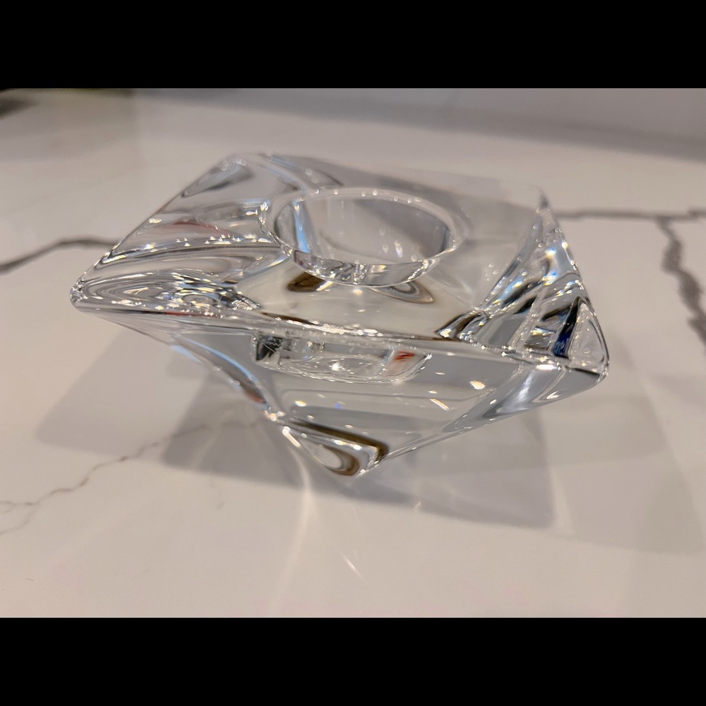 Orrefor Crystal Tornado candle votive holder